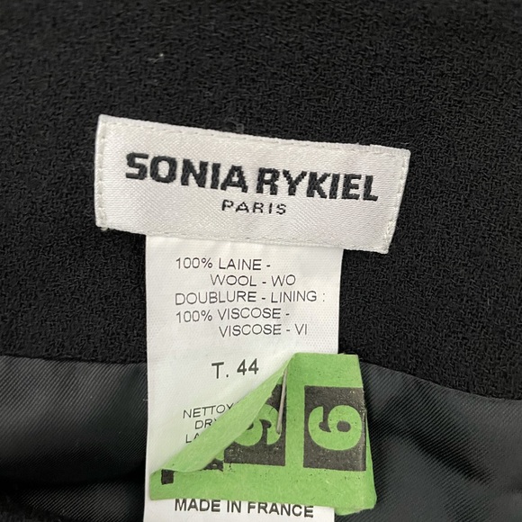 Sonia Rykiel Paris Black Wool Pencil Skirt 10 - Picture 9 of 9
